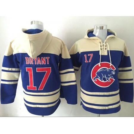 Cubs #17 Kris Bryant Blue Sawyer Hooded Sweatshirt MLB Hoodie