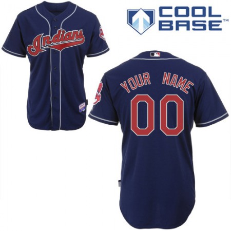 indians Personalized Authentic Blue MLB Jersey