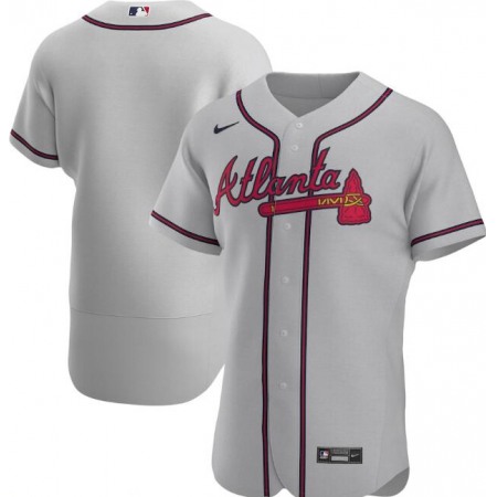 Men's Atlanta Braves Blank Grey Flex Base Stitched Jersey