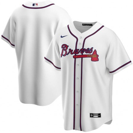 Men's Atlanta Braves Blank White Cool Base Stitched Jersey