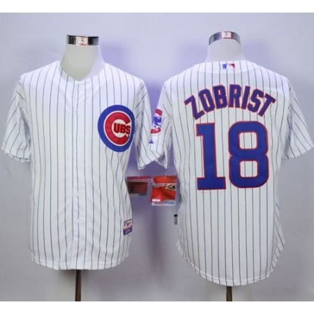 Cubs #18 Ben Zobrist White Cool Base Stitched MLB Jersey