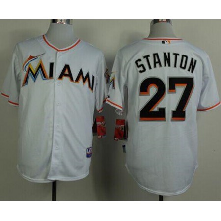 marlins #27 Giancarlo Stanton White 2012 Home Stitched MLB Jersey