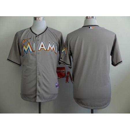 marlins Blank Grey Cool Base Stitched MLB Jersey