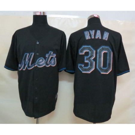 Mets #30 Nolan Ryan Black Fashion Stitched MLB Jersey