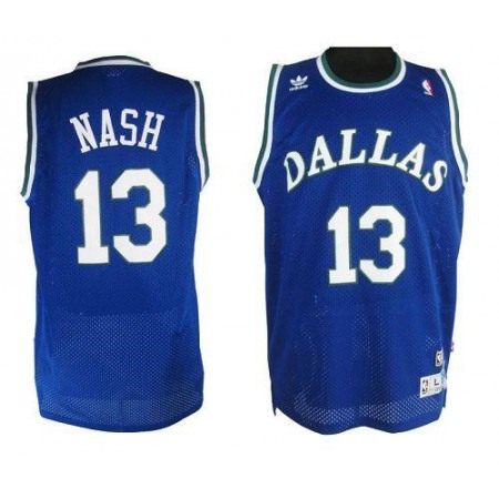 Mavericks #13 Steve Nash Blue Stitched NBA Throwback Jersey