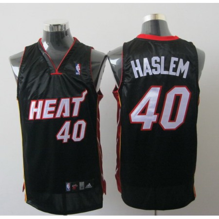 Heat #40 Udonis Haslem Black Stitched NBA Jersey