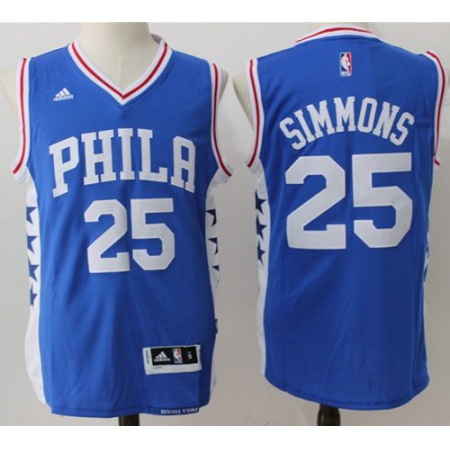 76ers #25 Ben Simmons Blue Stitched NBA Jersey