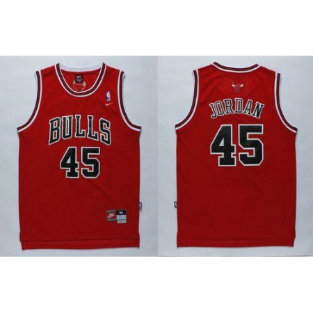 Bulls #45 Jordan Stitched Red NBA Jersey