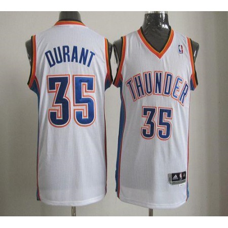 Thunder #35 Kevin Durant White Revolution 30 Stitched NBA Jersey