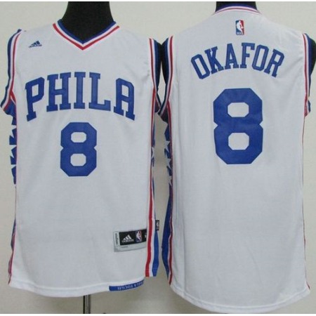 76ers #8 Jahlil Okafor White Stitched NBA Jersey