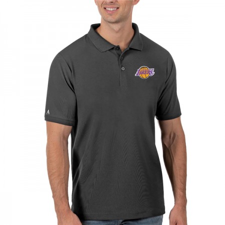 Men's Los Angeles Lakers Antigua Grey Legacy Pique Polo