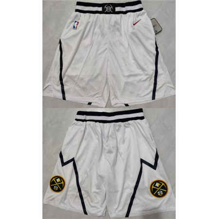 Men's Denver Nuggets White Shorts (Run Small)