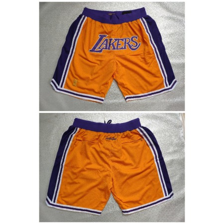 Men's Los Angeles Lakers Yellow Shorts (Run Small)