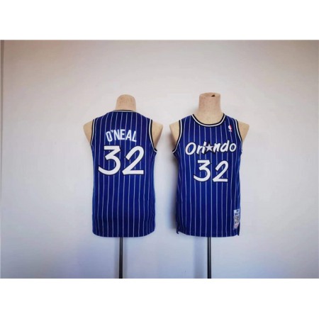 Youth Orlando Magic#32 Shaquille O'Neal Blue Throwback Stitched Jersey