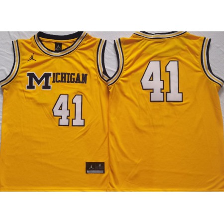 Men's Michigan Wolverines ACTIVE PLAYER Custom Yellow Stitched Jersey