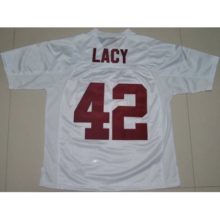 Crimson Tide #42 Eddie Lacy White Stitched NCAA Jersey