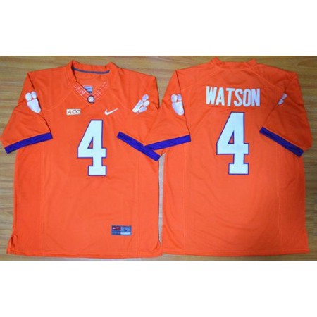 Tigers #4 Deshaun Watson Orange Limited Stitched NCAA Jersey