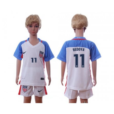 USA #11 Bedoya Home Kid Soccer Country Jersey