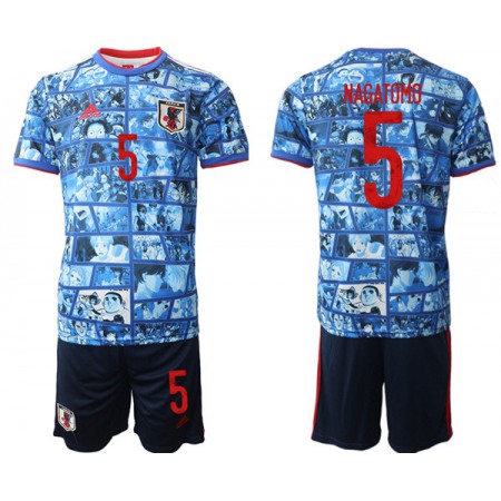 Men's Japan #5 Nagatomo Blue Home Soccer Jersey Suit