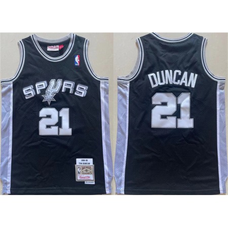 Youth Spurs #21 Tim Duncan Black Stitched Jersey