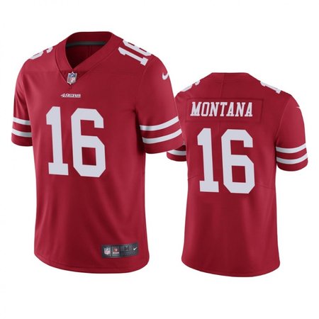 Men's NFL San Francisco 49ers #16 Joe Montana Red Vapor Limited Stitched Jersey