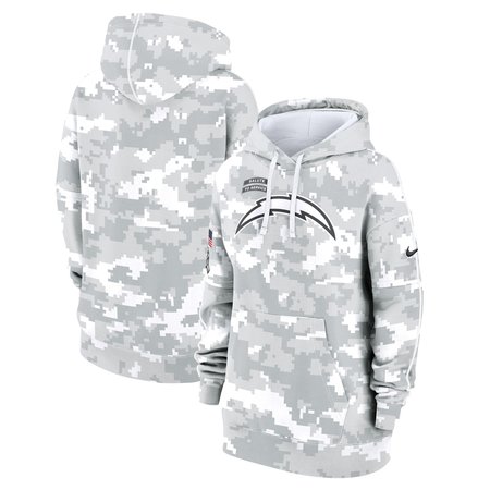 Women's Los Angeles Chargers Nike Arctic Camo 2024 Salute To Service Club Fleece Pullover Hoodie