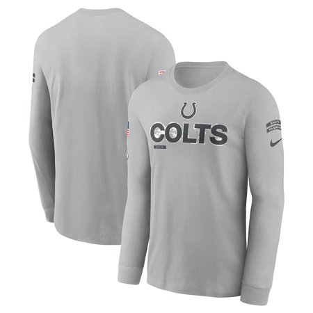 Men's Indianapolis Colts Nike Gray 2024 Salute To Service Long Sleeve T-Shirt