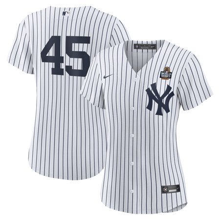 Women's New York Yankees Gerrit Cole Nike White 2024 World Series Home Replica Player Jersey