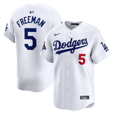 Men's Los Angeles Dodgers Freddie Freeman Nike White 2024 World Series Champions Home Limited Player Jersey