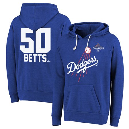 Men's Los Angeles Dodgers Mookie Betts Threads Royal 2024 World Series Champions Hoodie