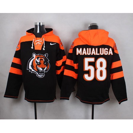 Nike Bengals #58 Rey Maualuga Black Player Pullover NFL Hoodie