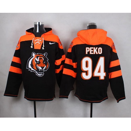 Nike Bengals #94 Domata Peko Black Player Pullover NFL Hoodie