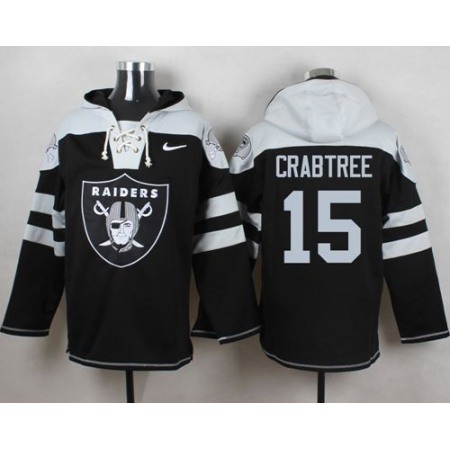 Nike Raiders #15 Michael Crabtree Black Player Pullover NFL Hoodie