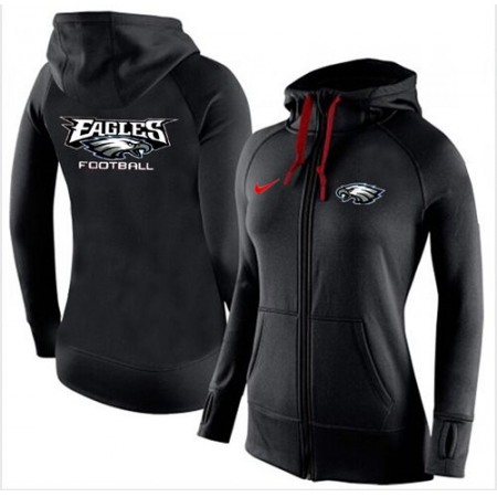 Women's Nike Philadelphia Eagles Full-Zip Performance Hoodie Black