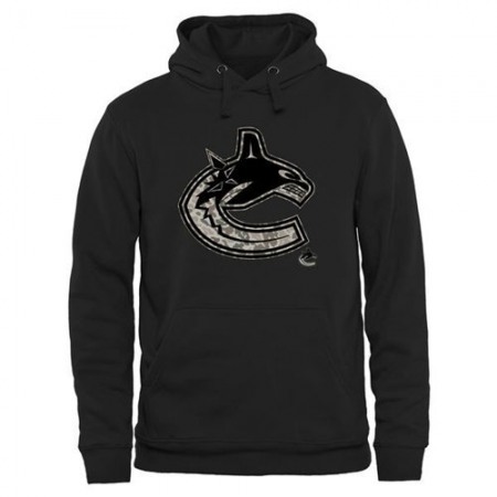 Men's Vancouver Canucks Black Rink Warrior Pullover Hoodie