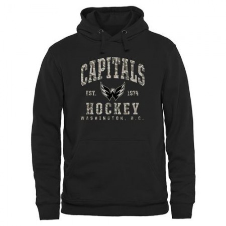 Men's Washington Capitals Black Camo Stack Pullover Hoodie