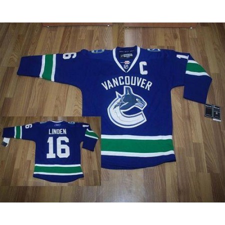 Canucks #16 Trevor Linden Blue Stitched Youth NHL Jersey