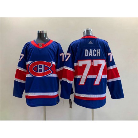 Men's Montreal Canadiens #77 Kirby Dach Blue Stitched Jersey