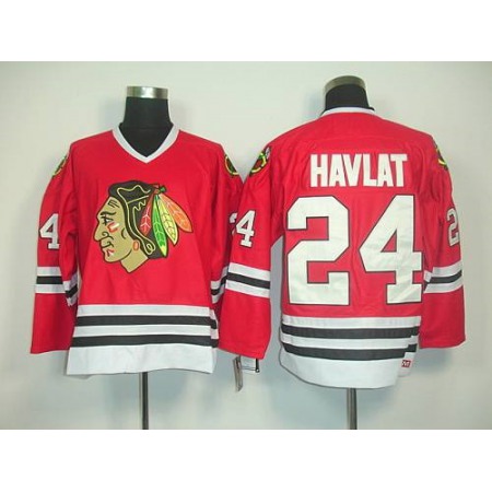 Blackhawks #24 Martin Havlat Red CCM Throwback Stitched NHL Jersey